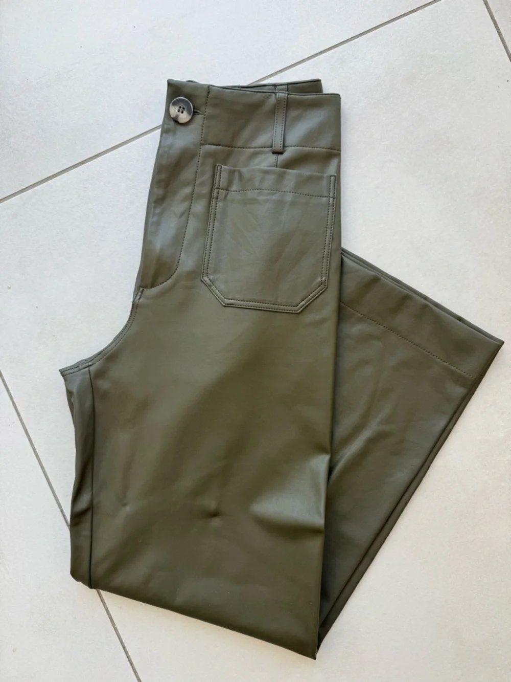 Nwot Maeve olive faux leather colette pants sz 25 - Picture 5 of 8